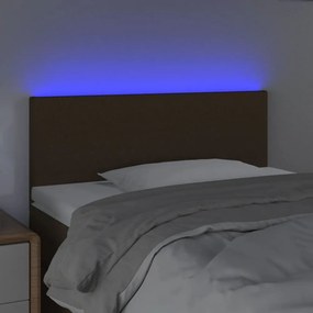 sötétbarna szövet LED-es fejtámla 80 x 5 x 78/88 cm