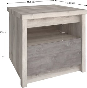 Éjjeliszekrény 1S, nairobi gesztenye/onix, JESI