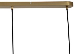 Bronz függőlámpa füstszínű borostyán és zöld üveggel, négyszögletes, 4-lámpás - Bao