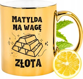 Prémium Arany Csillogó Bögre Matildának Ajándék Nyomtatott Fotóval