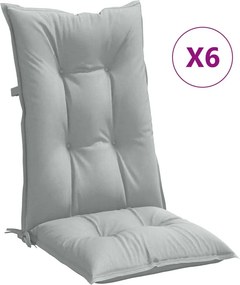 vidaXL 6 db világosszürke szövet magas háttámlájú székpárna 120x50x7cm