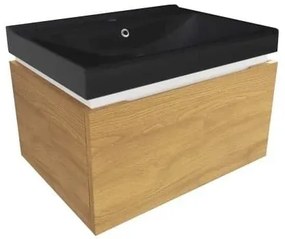 SAT Feel Fürdőszobaszekrény mosdóval 60x30x46 cm matt méztölgy SATFEEL60DMU1MB