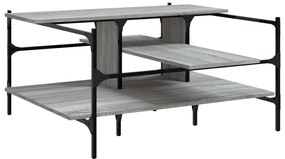Szürke sonoma szerelt fa dohányzóasztal 100x100x48,5 cm