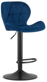 Kék bárszék WEST VELVET fekete lábbal