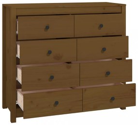 mézbarna tömör fenyőfa kisszekrény 100 x 40 x 90 cm