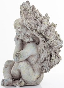 Dekoratív figura angyal Cement Szürke 23x19x19cm