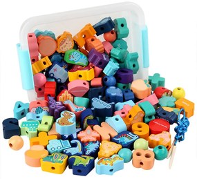 Fűzős fajáték formák és számok 138 db