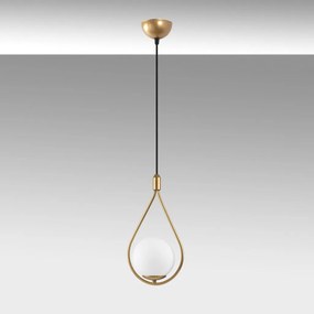 Mudoni MR-937-1 arany fém és üveg függőlámpa, Ø15 cm