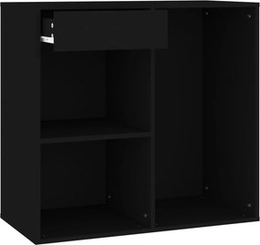 vidaXL fekete szerelt fa pipereszekrény 80 x 40 x 75 cm