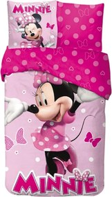 Disney Minnie Pink Polka Bow ágyneműhuzat 140×200cm, 65x65 cm