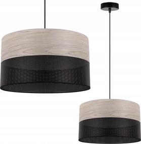 Mennyezeti Lámpa Függeszték Csillár Elegáns Lámpabúra Tölgy Furnér 35CM