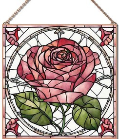 Stained-Glass-Rose üvegkép, falikép