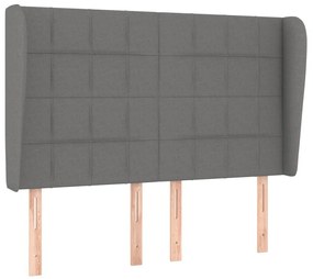 sötétszürke szövet fejtámla szárnyakkal 147 x 23 x 118/128 cm