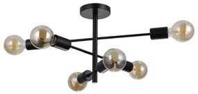 ITALUX PND-4025-6-BL PIANSI Vintage Mennyezeti Lámpák Matt Fekete E27 IP20