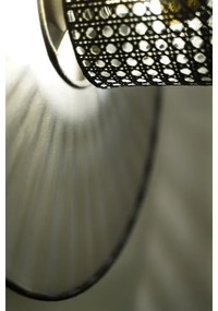 Duolla - Fali lámpa TOKYO RATTAN 1xE27/15W/230V átm. 50 cm ezüst/fekete