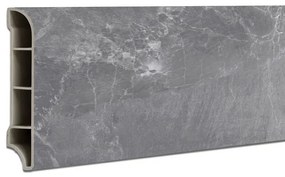 Vinyl SPC padlószegély Fjord márvány mintás sötét szürke 2400x60x12 mm