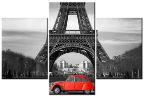 Eiffel-torony és a piros autó (90x60 cm)
