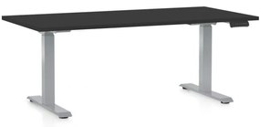 Állítható magasságú asztal OfficeTech D, 160 x 80 cm, szürke alap, fekete