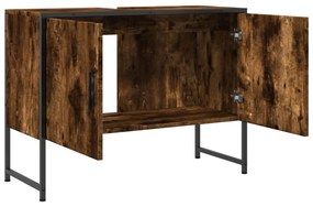 füstös tölgy szerelt fa fürdőszobai mosdószekrény 80x33x60 cm