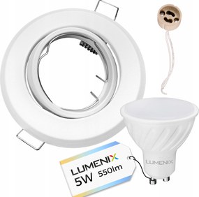 GU10 5W Led izzó Mennyezeti lámpatest szett Süllyesztett Fehér Kerek