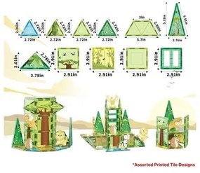 PicassoTiles mágneses építőkészlet Safari Set 8 állattal