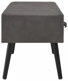 szürke műbőr pad fiókokkal 80 cm