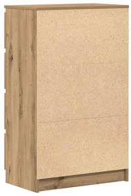 kézműves tölgy színű szerelt fa tálalószekrény 60x35x98,5 cm