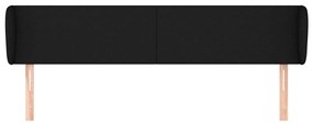 fekete szövet fejtámla szárnyakkal 203x23x78/88 cm