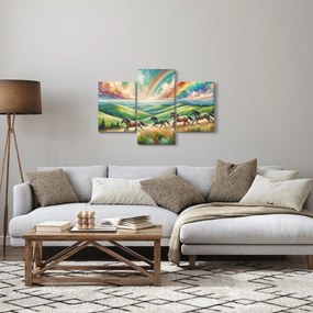 Kép – Vágtázó lovak a tájban (90x60 cm)