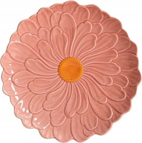 Rasset desszertes tányér virággal rózsaszín 20 cm Homla