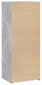 betonszürke szerelt fa magasszekrény 50 x 41 x 124 cm