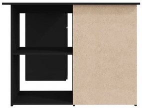 fekete szerelt fa sarok íróasztal 145 x 100 x 76 cm
