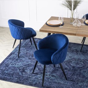 Elegáns Étkezőszék Sötétkék Bársony Kárpittal. ADELE