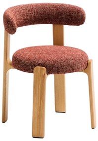 Natúr színű-terrakotta színű kőrisfa étkezőszék Granite – Kave Home