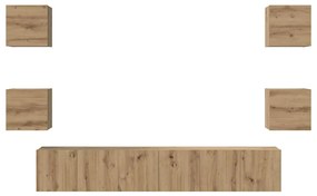 TV szekrény garnitúra 7 pcs kézműves tölgy 60 x 30 x 30 cm