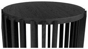 Drum fekete tárolóasztal, ø 53 cm - Woodman