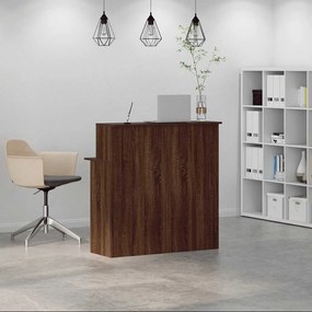 recepciós pult barna tölgyszínű 100x50x103,5 cm szerelt fa