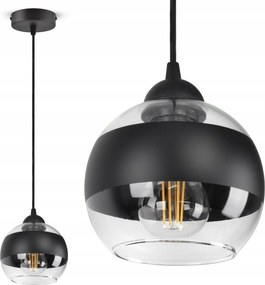 Mennyezeti Függő Lámpa Csillár Fekete Üveg Gömb Black Belt EZ1 Led E27