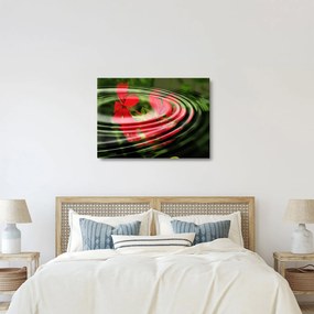 Absztrakt kép - virágok hullámokban (üvegen) (70x50 cm)