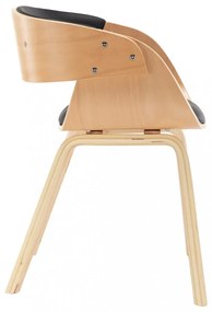 vidaXL fekete hajlított fa és műbőr étkezőszék