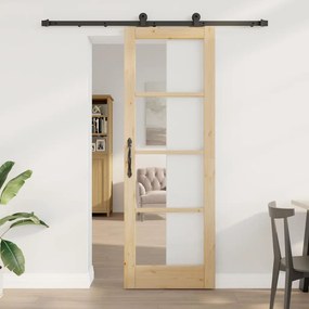 Csúszóajtó ORKDAL Barna 73.5 x 211 cm Fa és fém