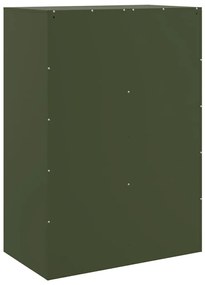 olívazöld acél magasszekrény 67x39x95 cm