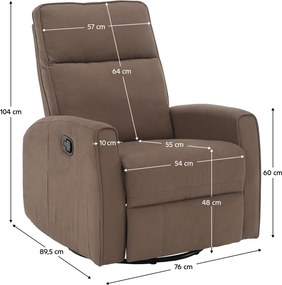 Relax forgószék fotel, szürkésbarna taupe, MEKENZI