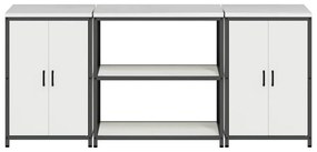 Konyhai Tároló Készlet polcokkal 3 pcs Fehér 210 x 50 x 92 cm