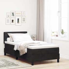 Boxspring Ágy Matrac Háló fekete 100x200 cm Bársony