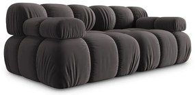 Sötétszürke bársony kanapé 188 cm Bellis – Micadoni Home