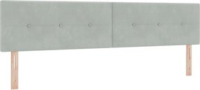 vidaXL LED ágytámla LED -es lámpákkal Világosszürke 200 cm Poliészter