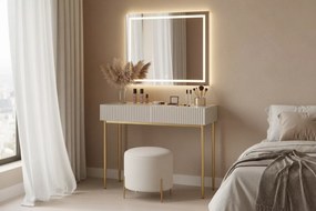 Nicole fésülködőasztal 100 cm fiókokkal - kasmír / arany lábak