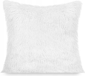 Dekoratív párnahuzat Yeti 40x40 szőrös, szőrme szerkezetű, fehér
