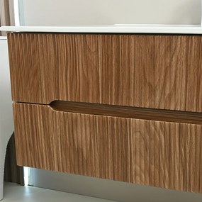 Trent 120 alsó fürdőszobabútor 1 medencés kerámia mosdóval 2 fiókos, sunset tölgy